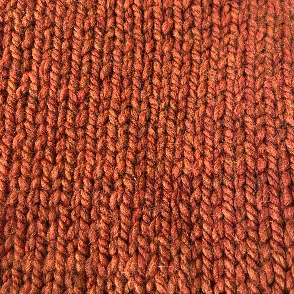Cozy Handknit Chunky Rust Sweater - Picture 3 of 3